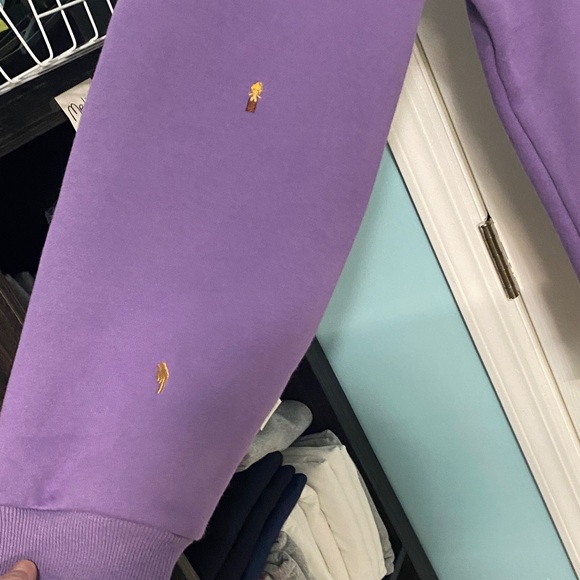 Purple Heavy Weight Crewneck Sweatshirt with Friends Charms Embroidered 2XL - Picture 2 of 16